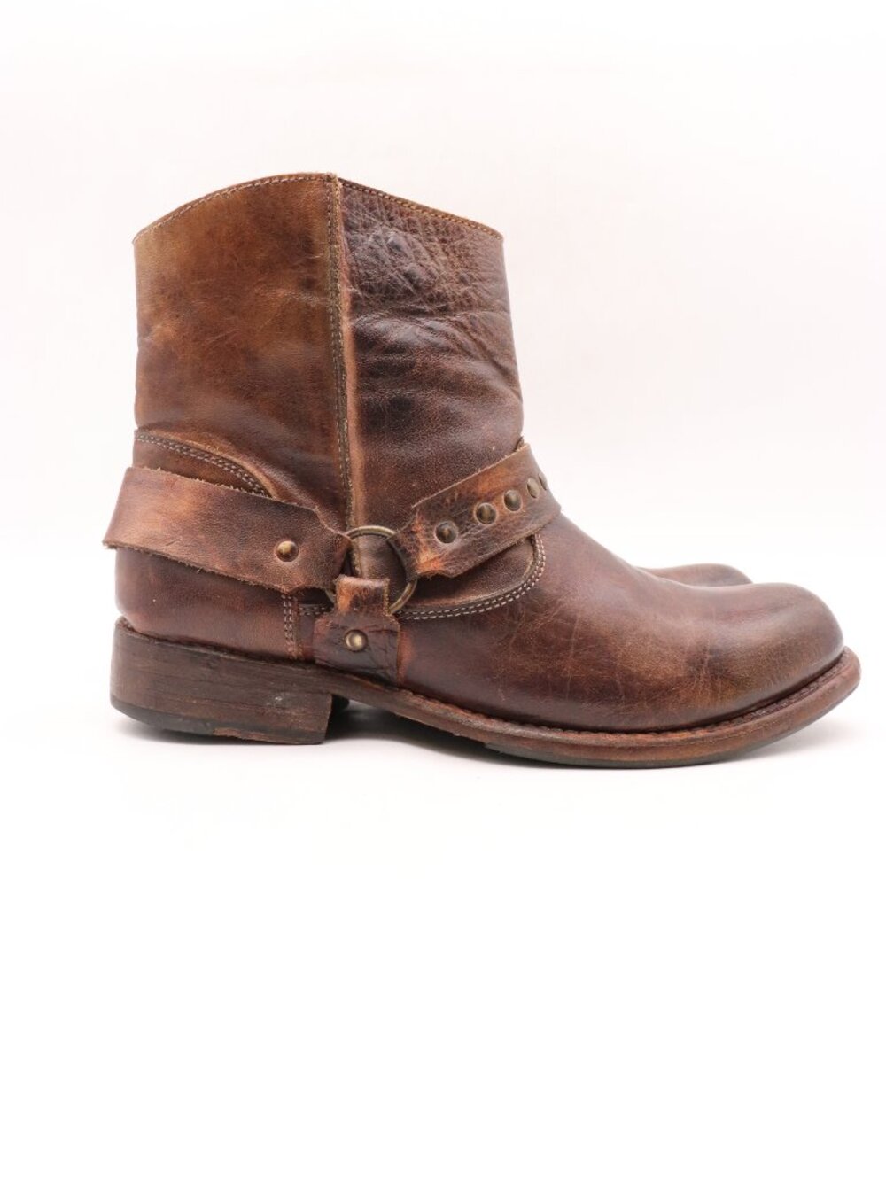 Bed Stu Exeter Harness Boots Women's Size 9 Brown Leather Ankle Shoes - Picture 1 of 11